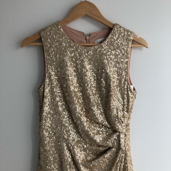 Eliza J Dresses & Skirts - Eliza J Gold Sequin Flared Cocktail Dress